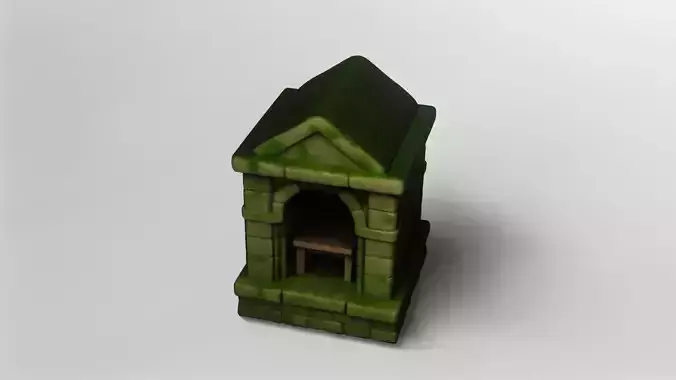Ancient Stone Fireplace 3D Model