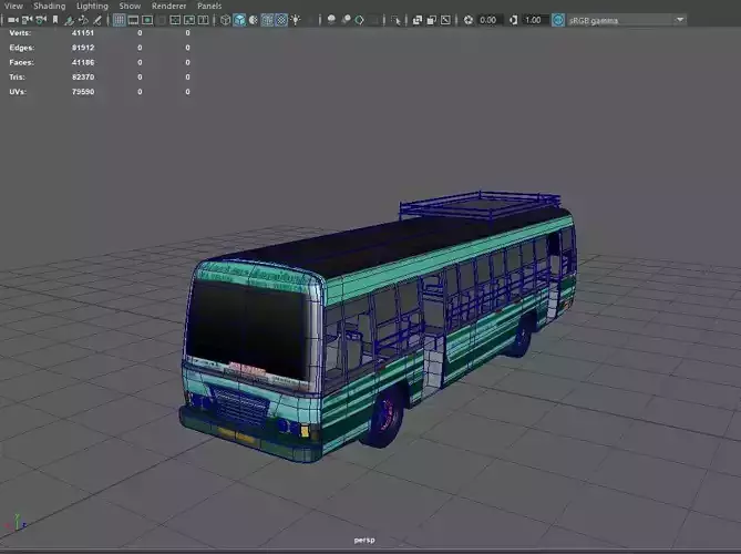 Tamil Nadu State Road Transport Corporation Bus 3D Model Low-poly 3D model