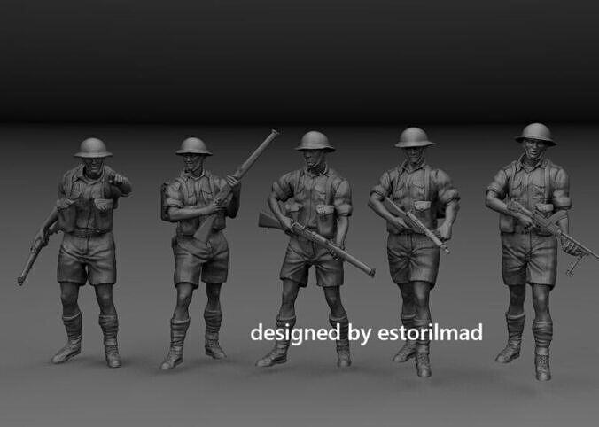 WW2 BRITISH SOLDIERS AFRICA 8 ARMY EL ALAMEIN 3D print model