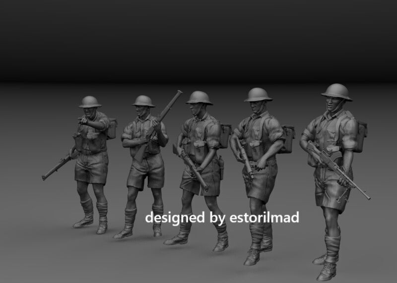 WW2 BRITISH SOLDIERS AFRICA 8 ARMY EL ALAMEIN 3D print model_3