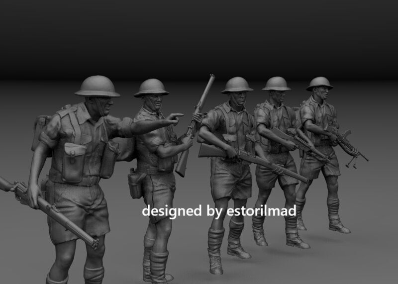 WW2 BRITISH SOLDIERS AFRICA 8 ARMY EL ALAMEIN 3D print model_1