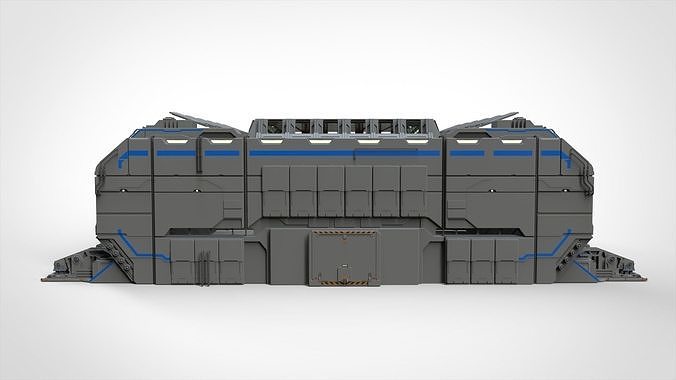sci-fi architecture 1 3D model 7
