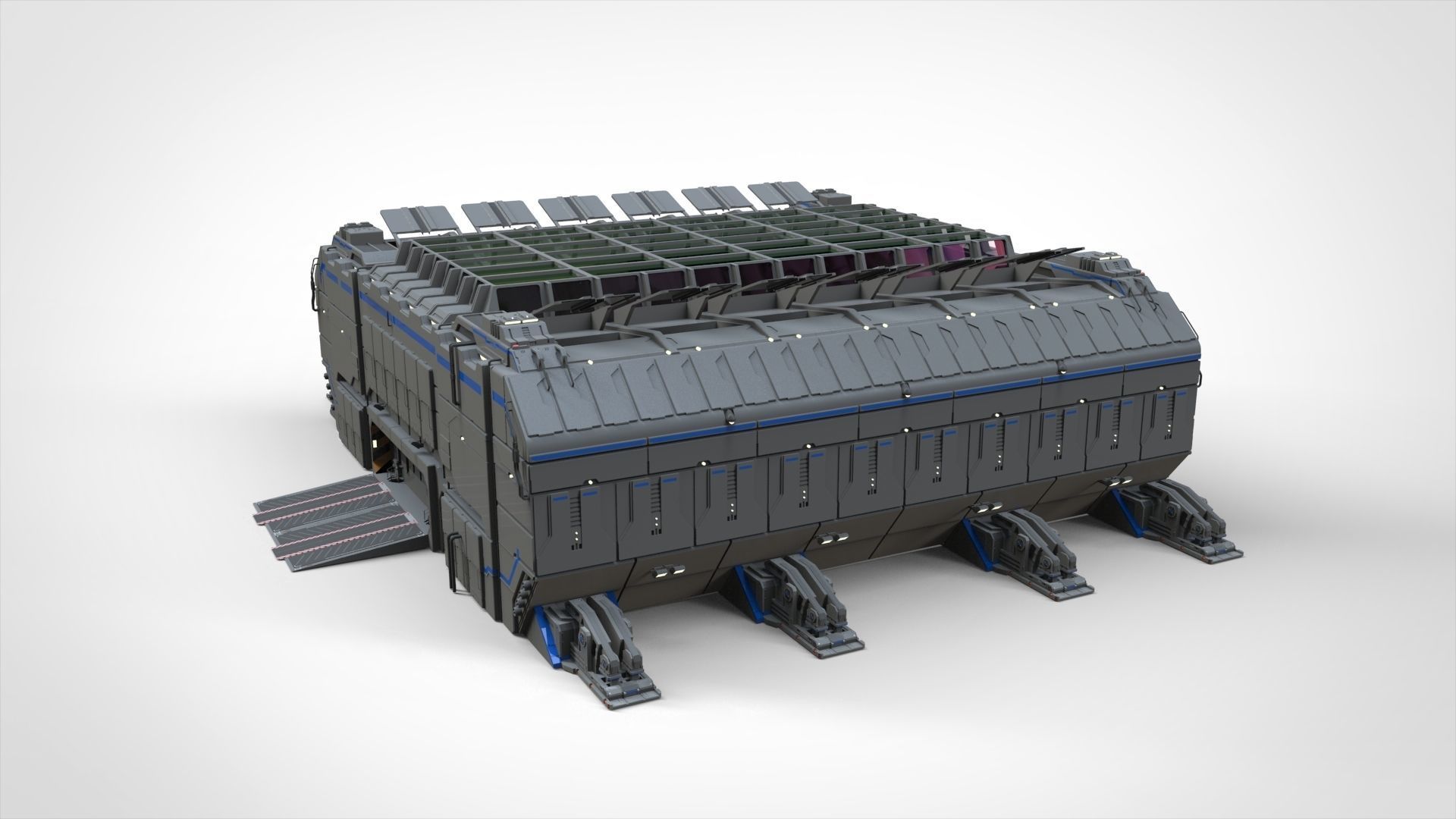 sci-fi architecture 1 3D model_4