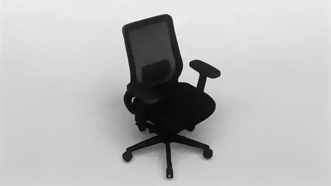 Ergonomic Black Mesh Office Chair 3D Model