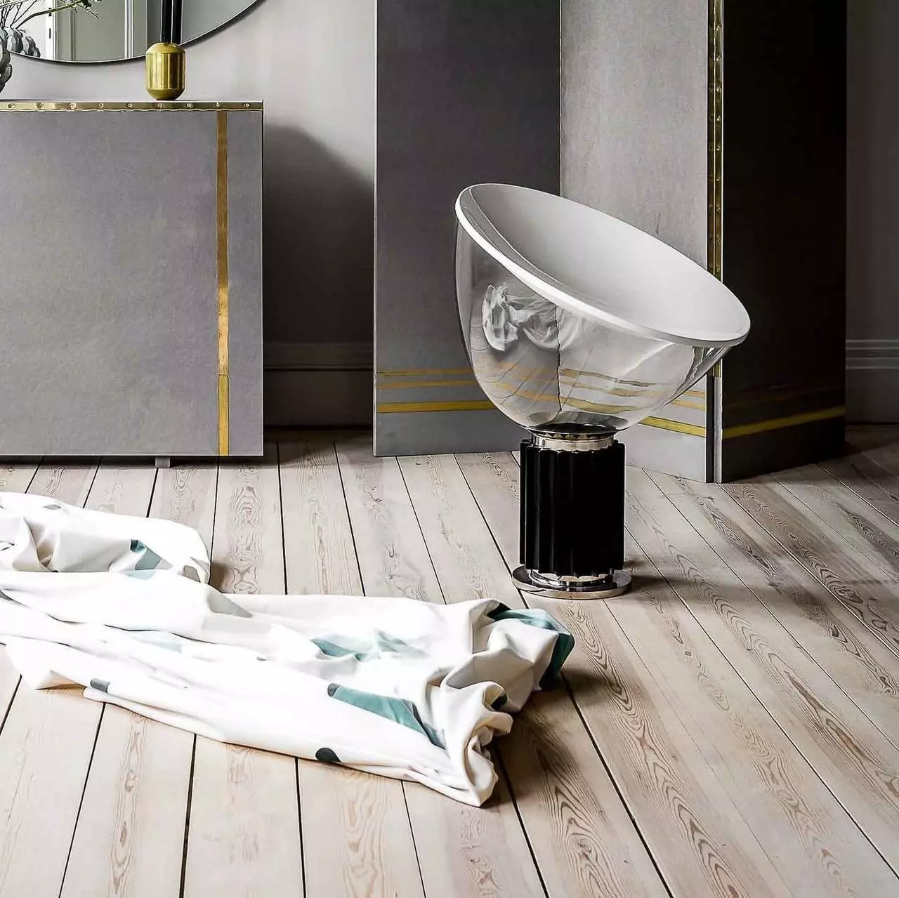 Lampe de table en verre Taccia en forme de bol G2 3D model