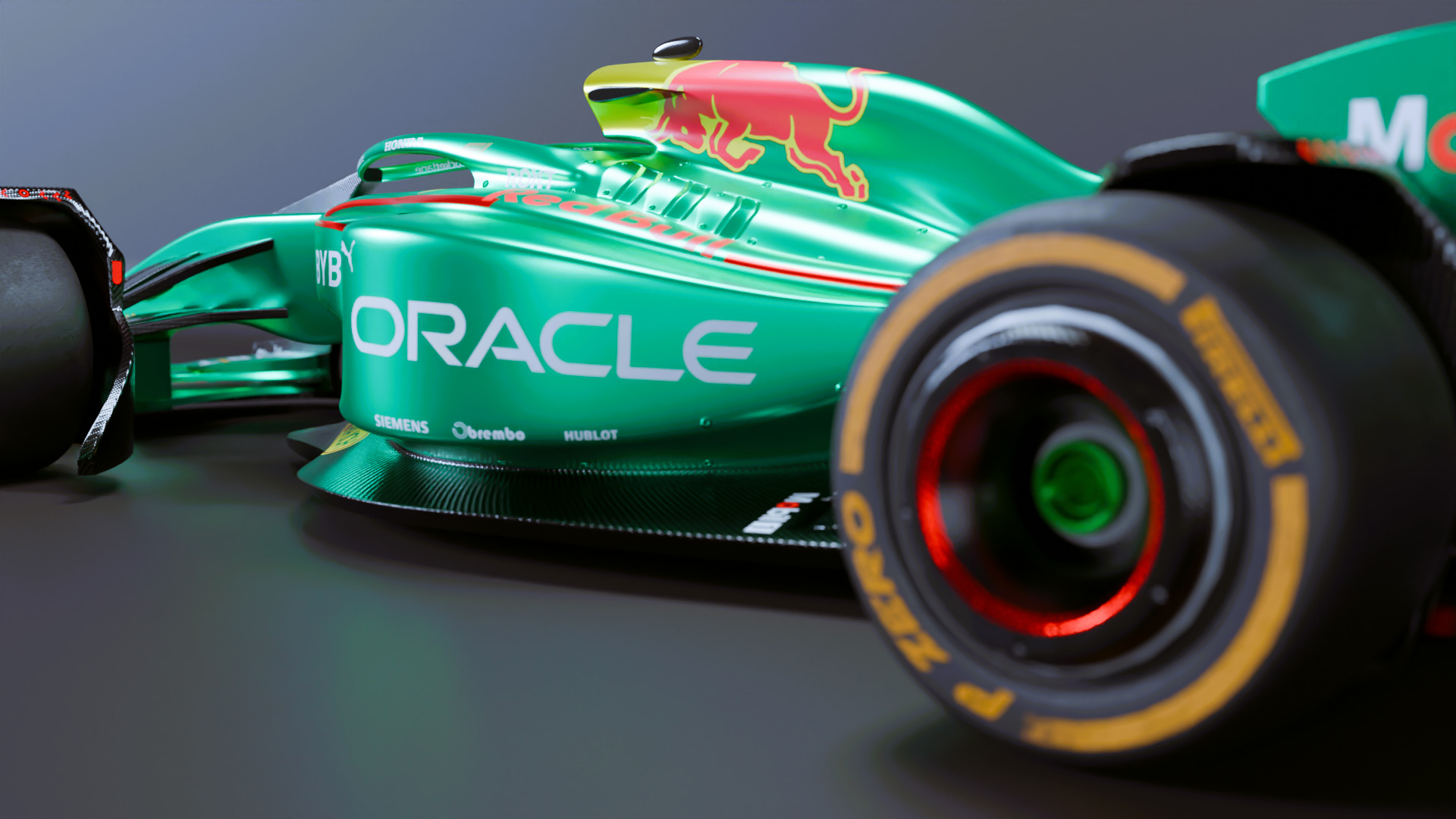 Formula 1 Car - Red Bull Green Concept 3D model_2