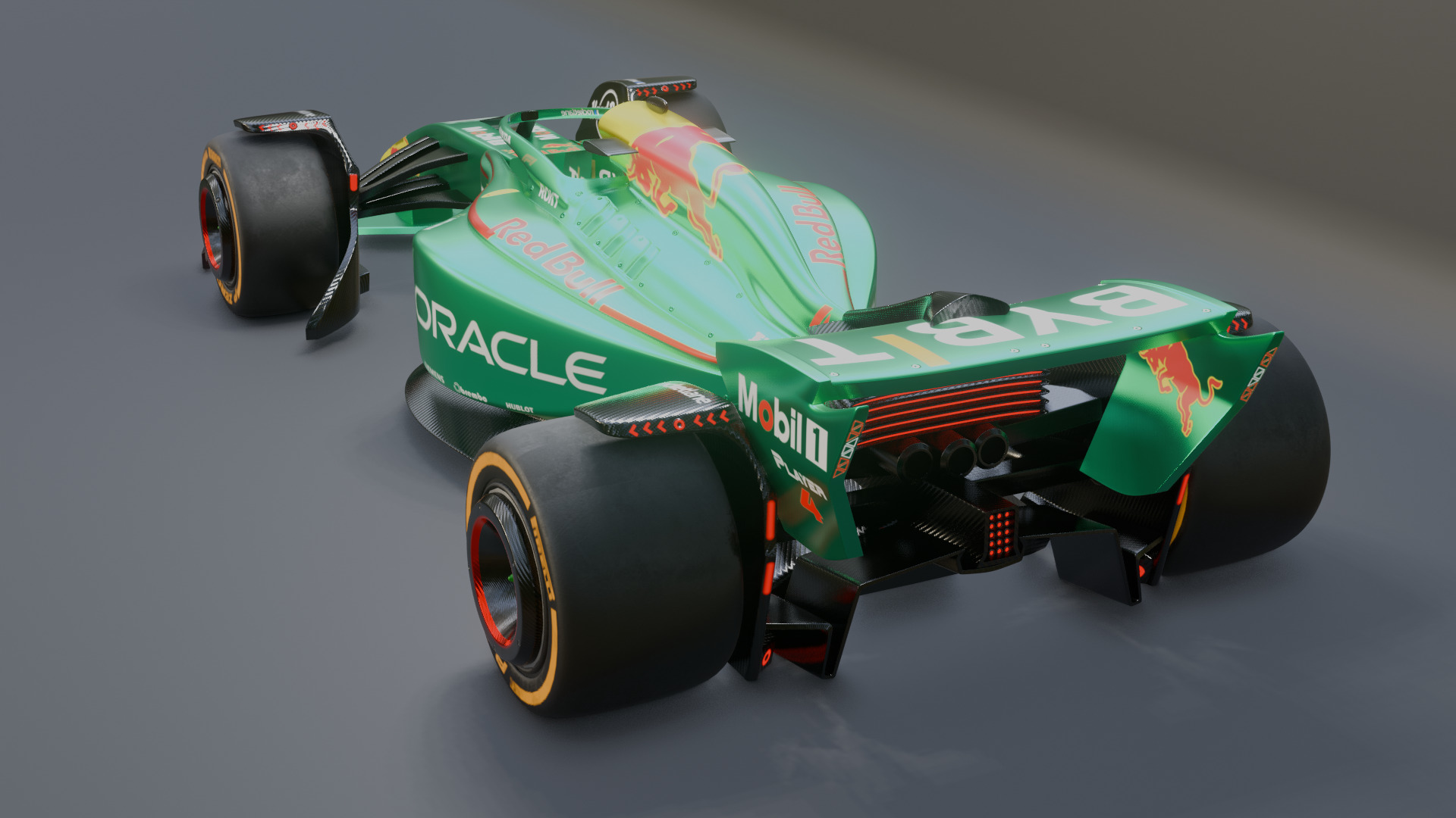 Formula 1 Car - Red Bull Green Concept 3D model_77