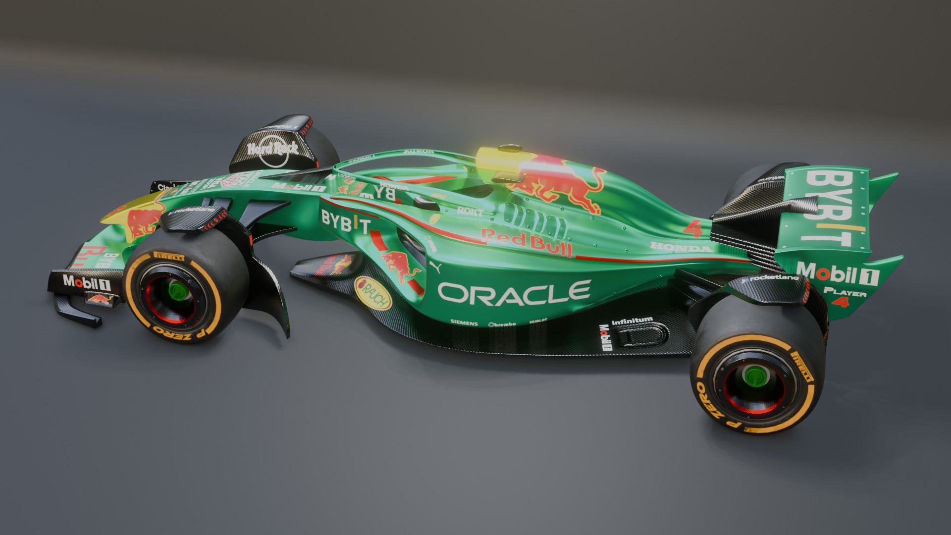Formula 1 Car - Red Bull Green Concept 3D model_65