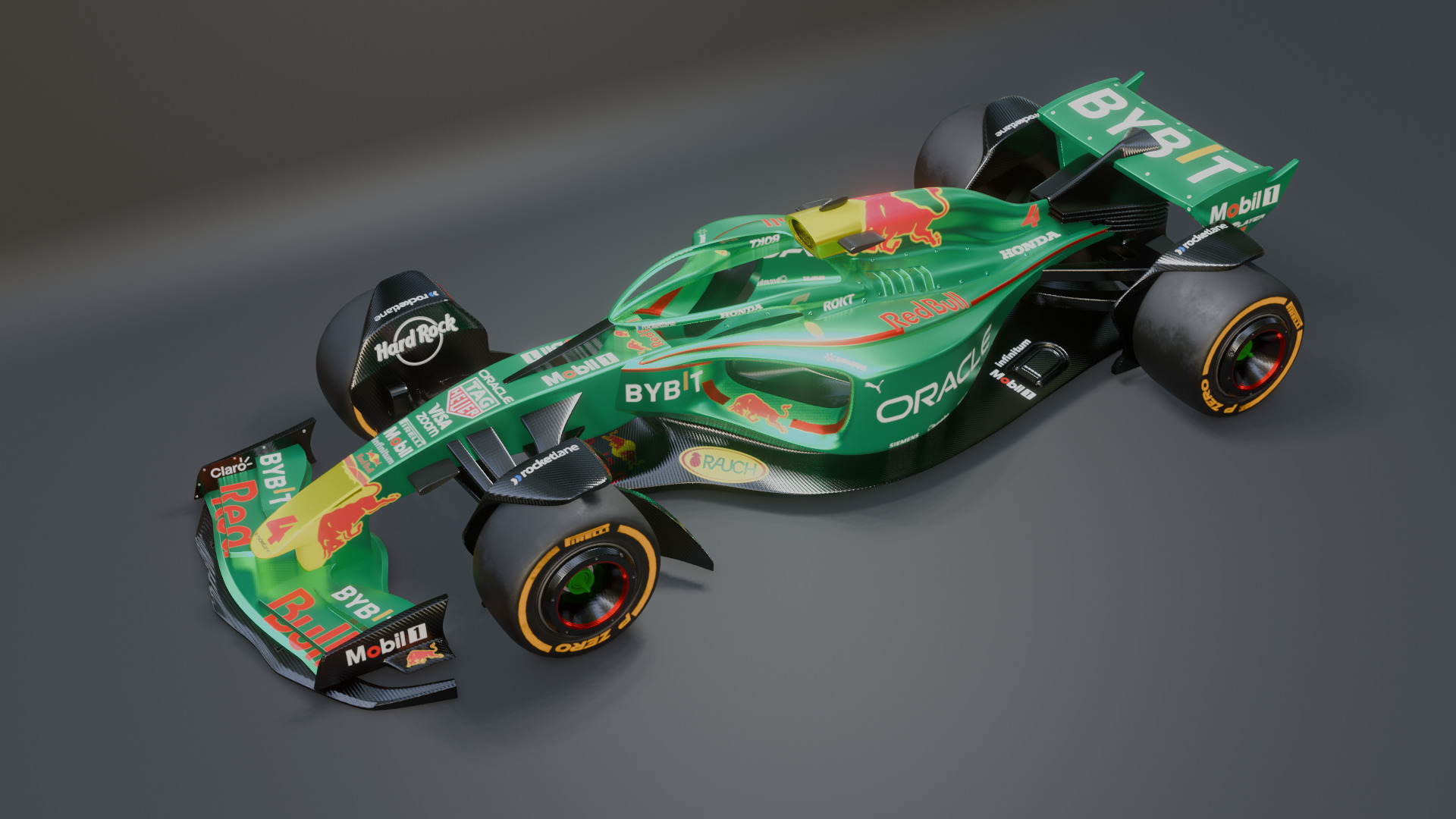 Formula 1 Car - Red Bull Green Concept 3D model_54