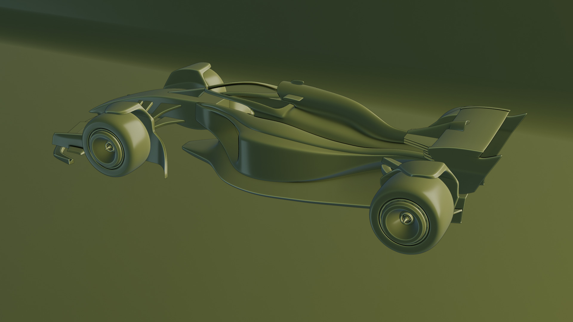 Formula 1 Car - Red Bull Green Concept 3D model_44