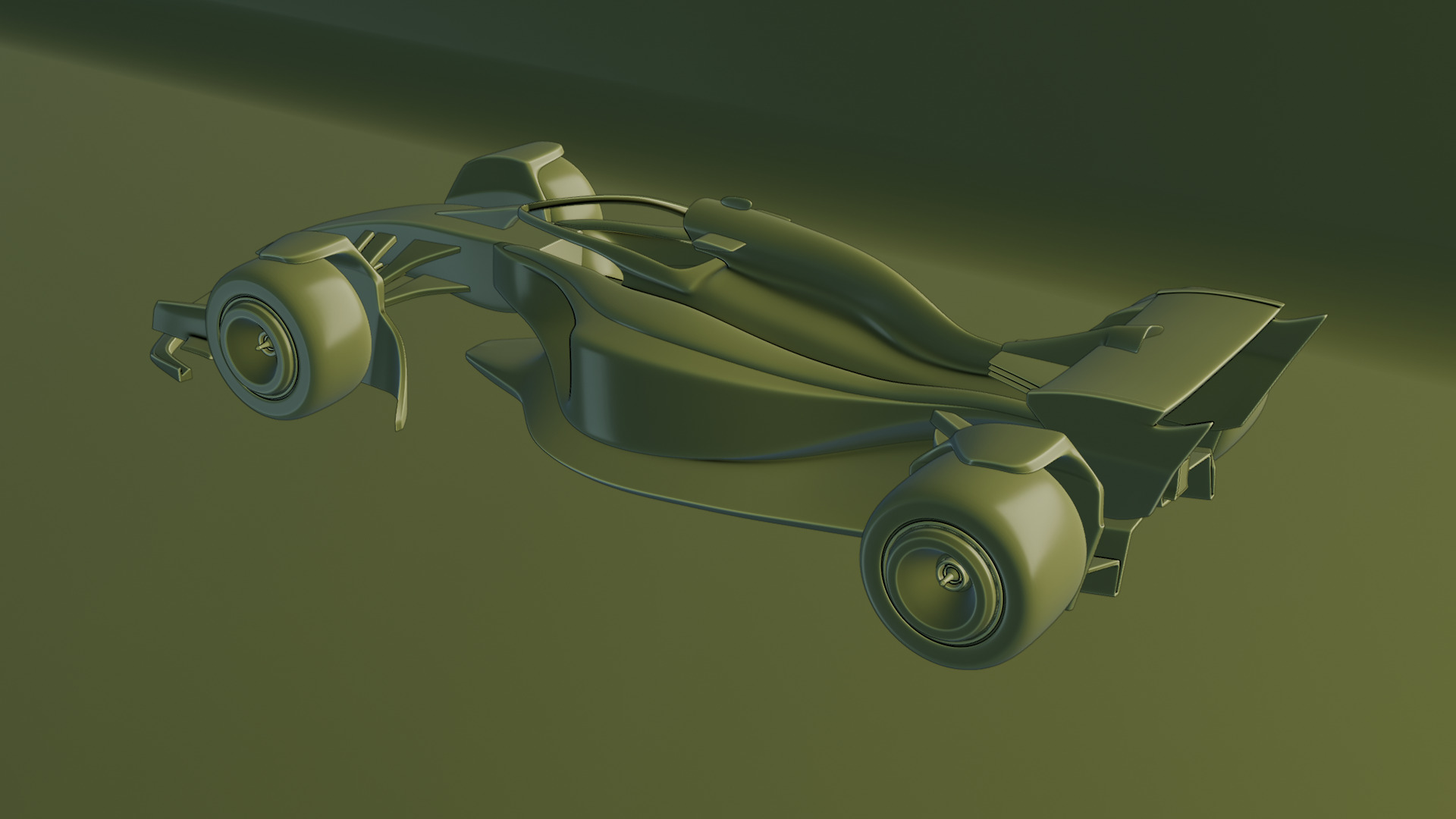 Formula 1 Car - Red Bull Green Concept 3D model_45