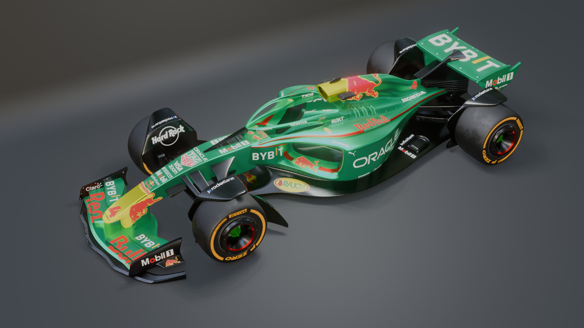 Formula 1 Car - Red Bull Green Concept 3D model_51