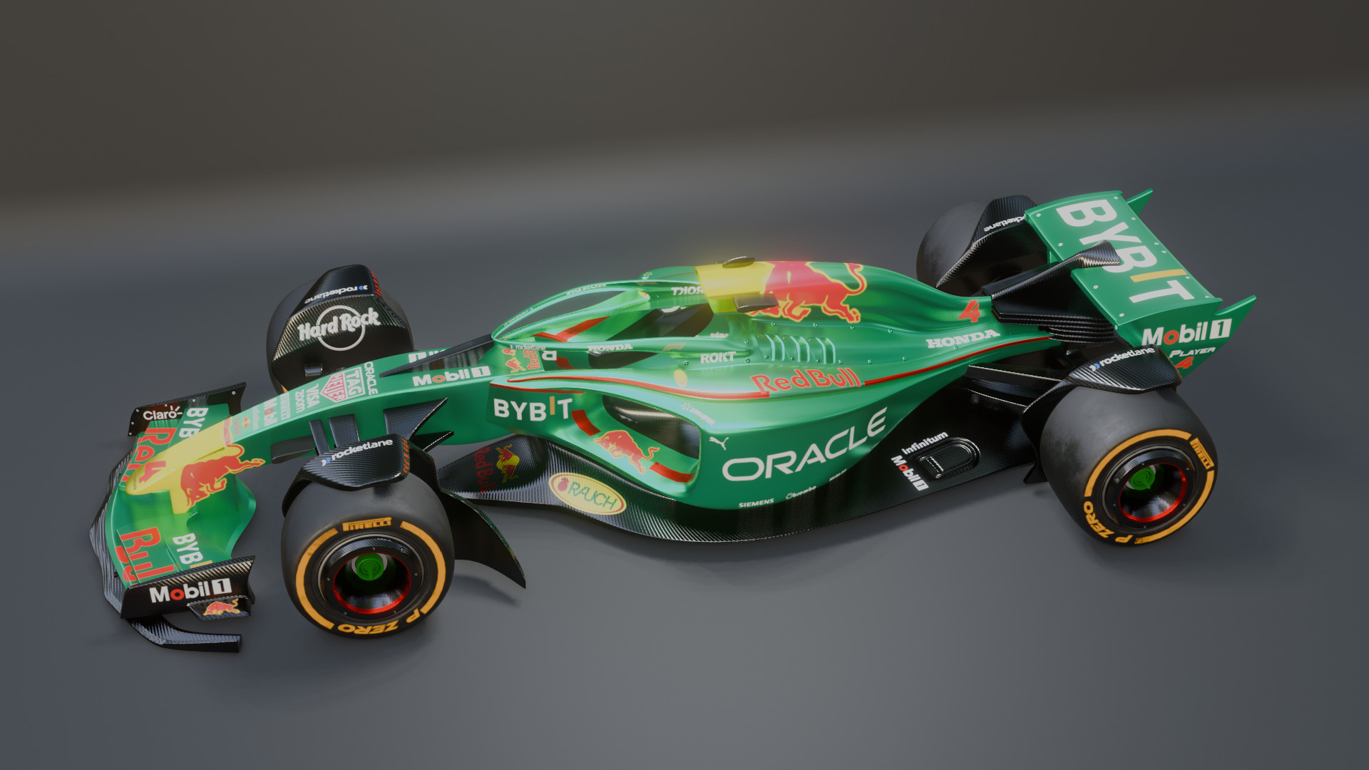 Formula 1 Car - Red Bull Green Concept 3D model_55