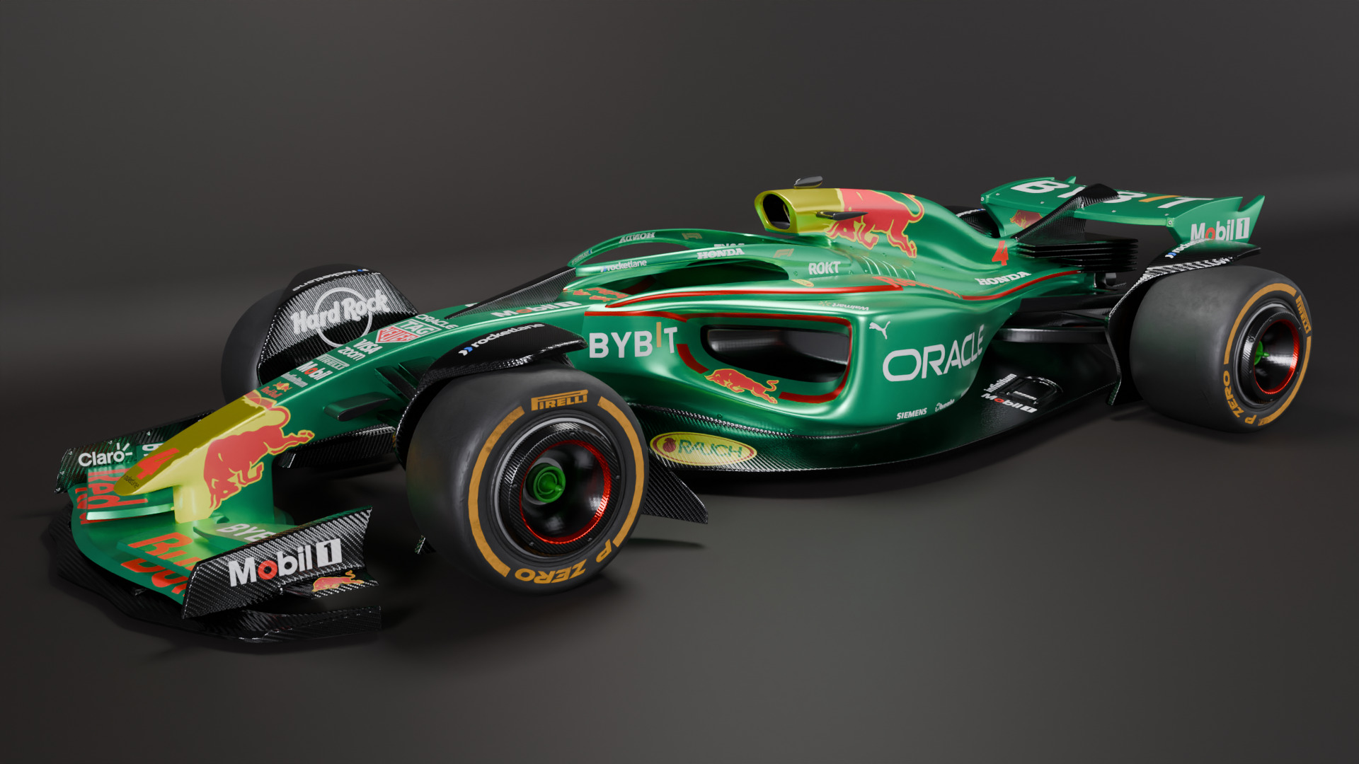 Formula 1 Car - Red Bull Green Concept 3D model_6