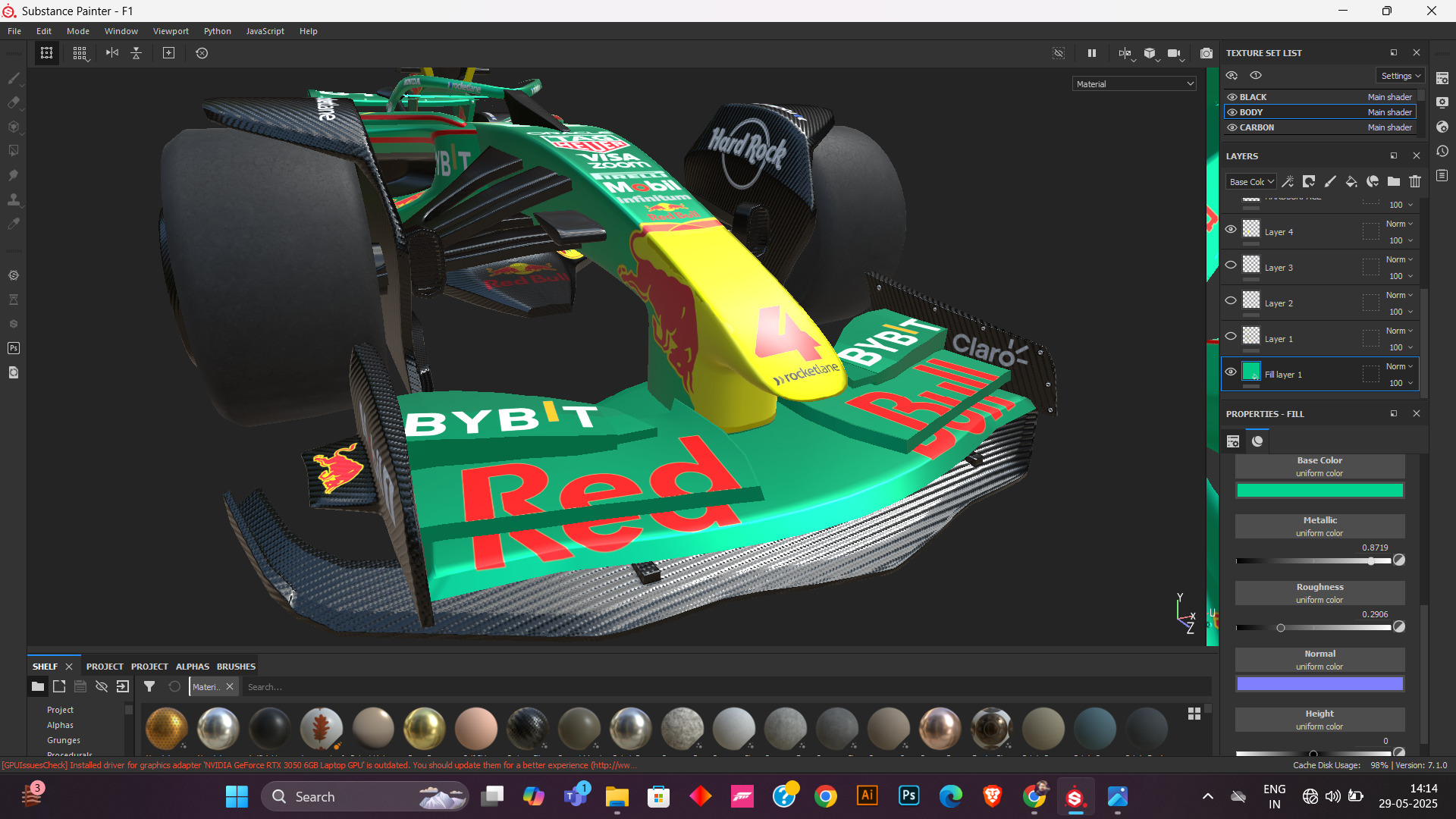 Formula 1 Car - Red Bull Green Concept 3D model_11