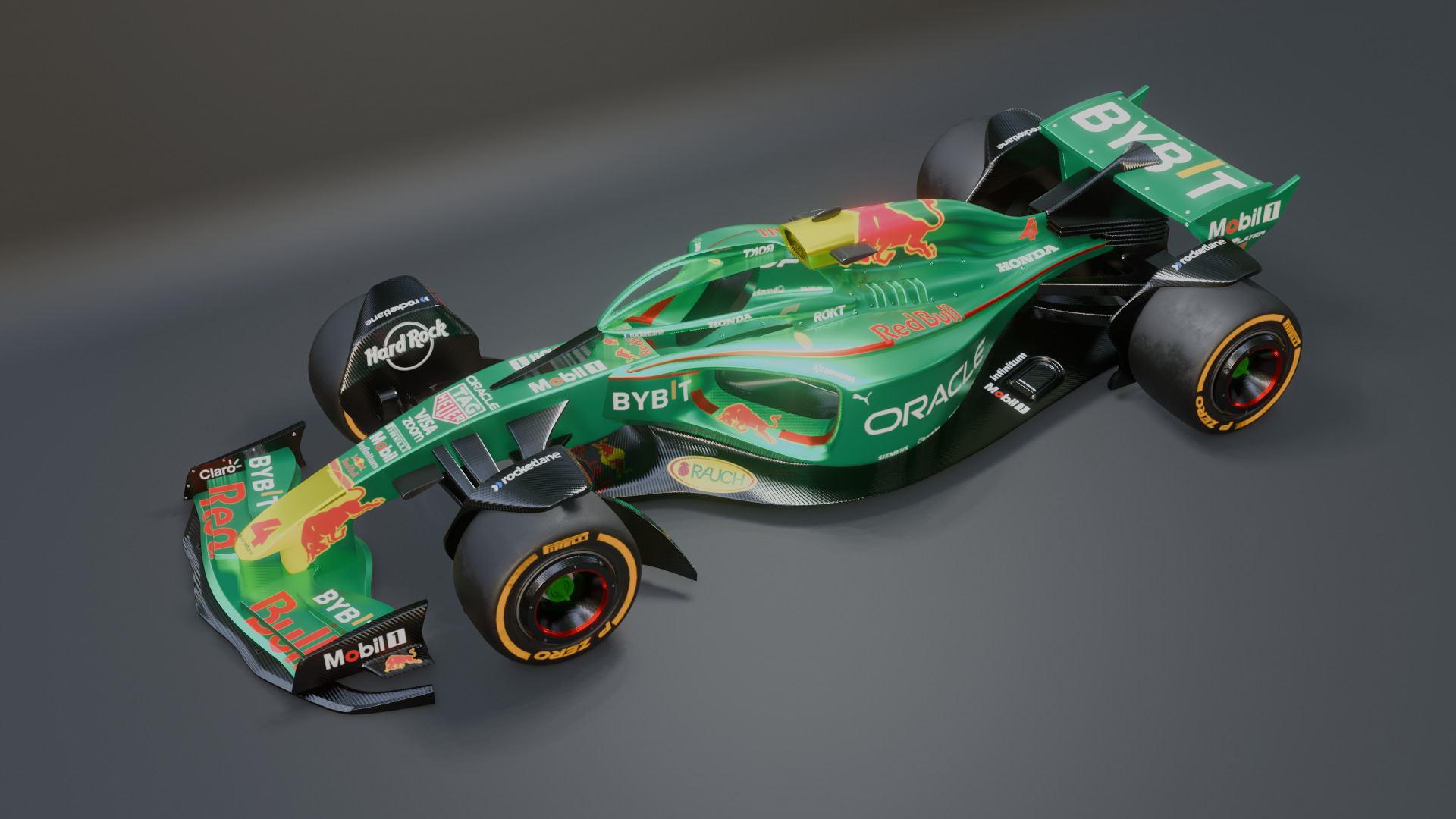 Formula 1 Car - Red Bull Green Concept 3D model_61