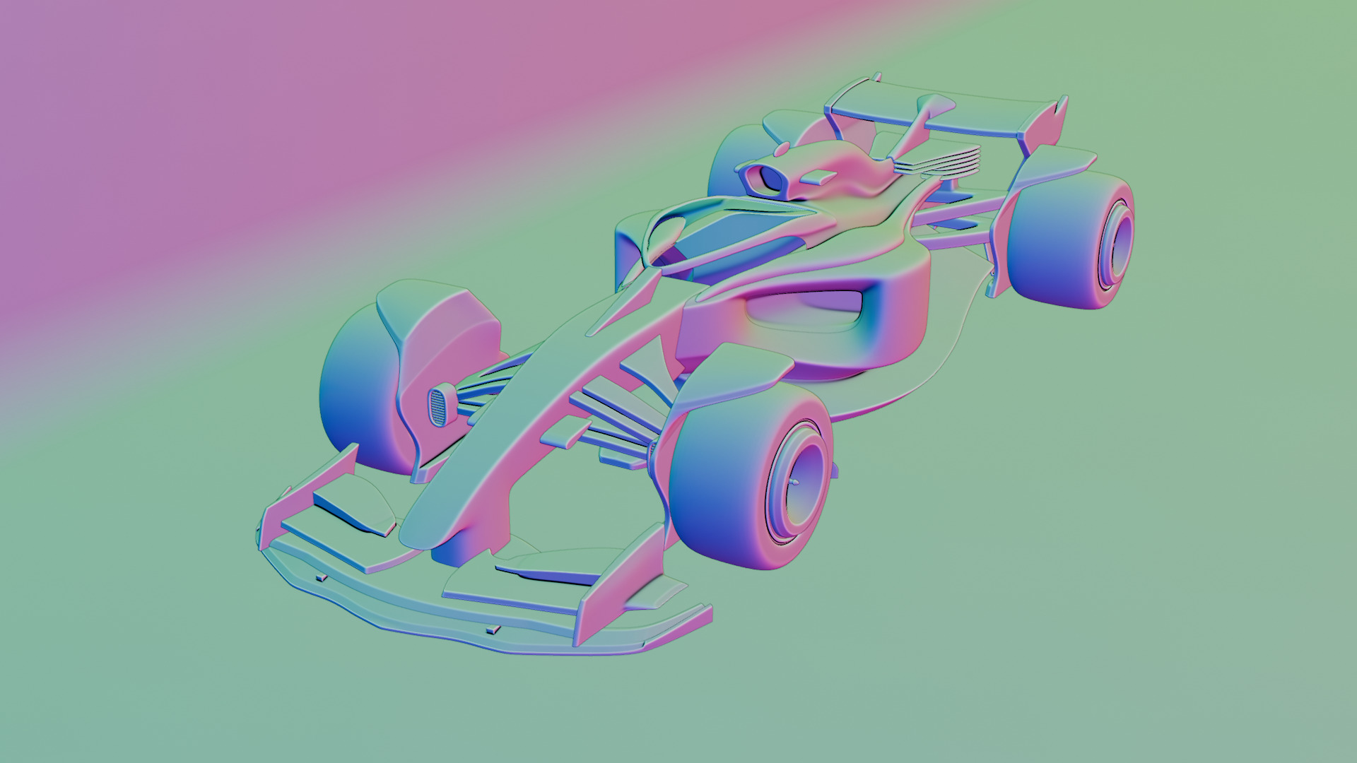 Formula 1 Car - Red Bull Green Concept 3D model_26