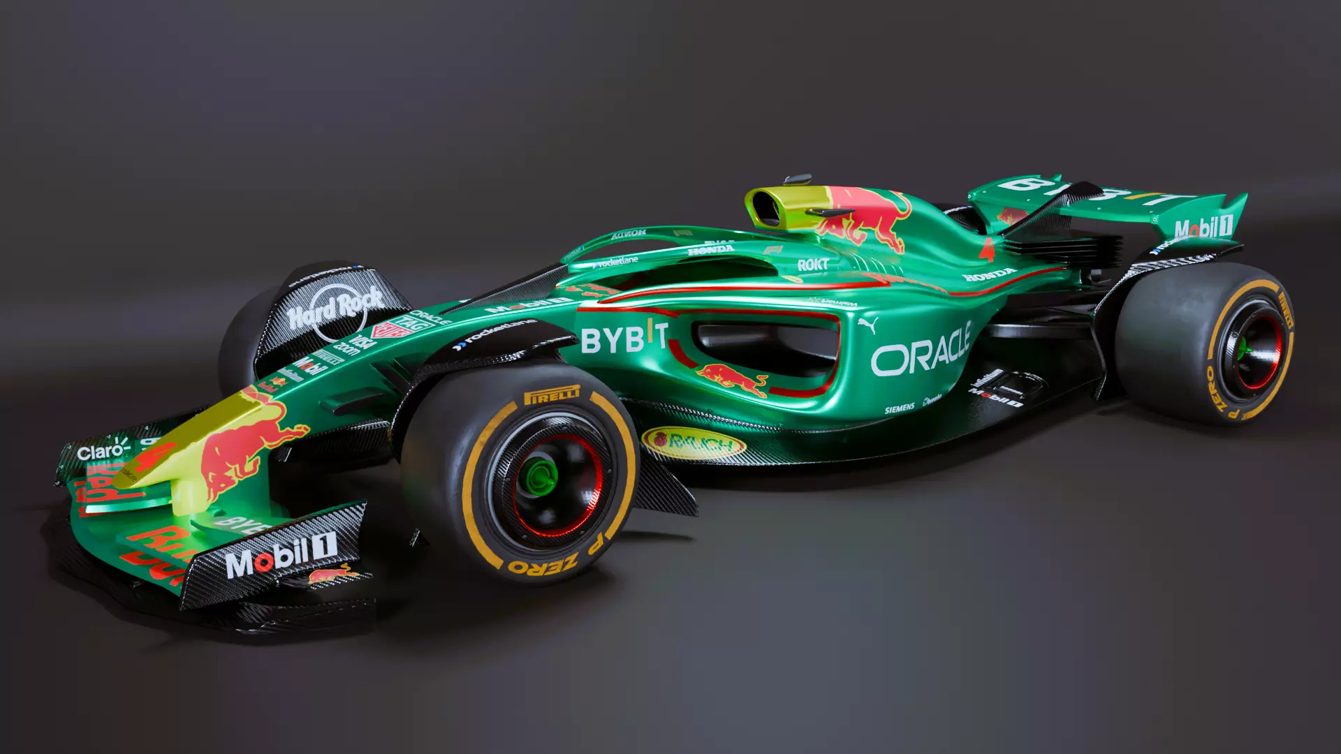 Formula 1 Car - Red Bull Green Concept 3D model_0