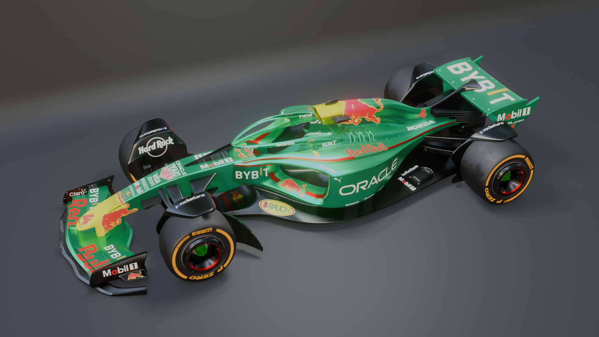 Formula 1 Car - Red Bull Green Concept 3D model_50