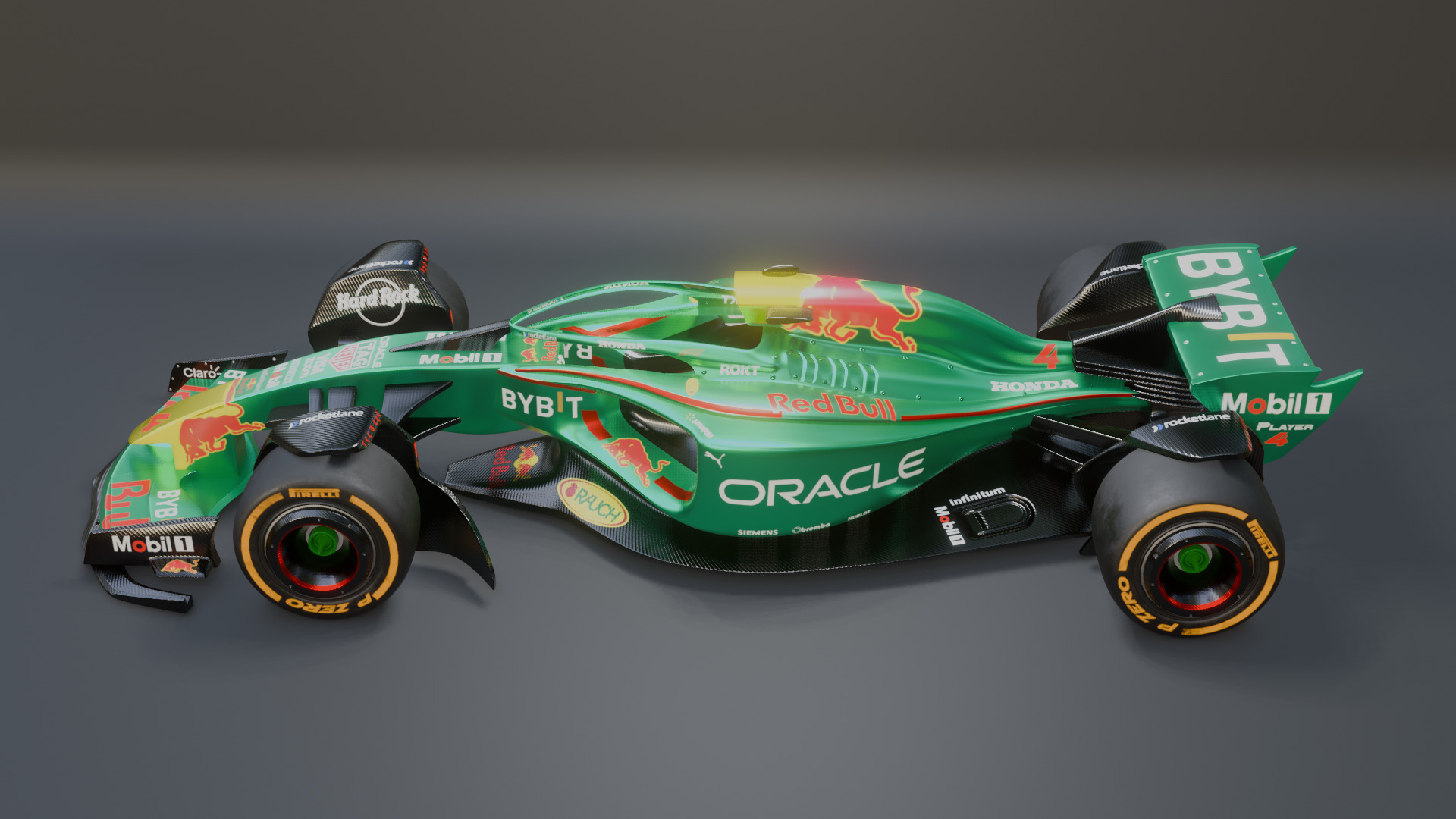 Formula 1 Car - Red Bull Green Concept 3D model_60