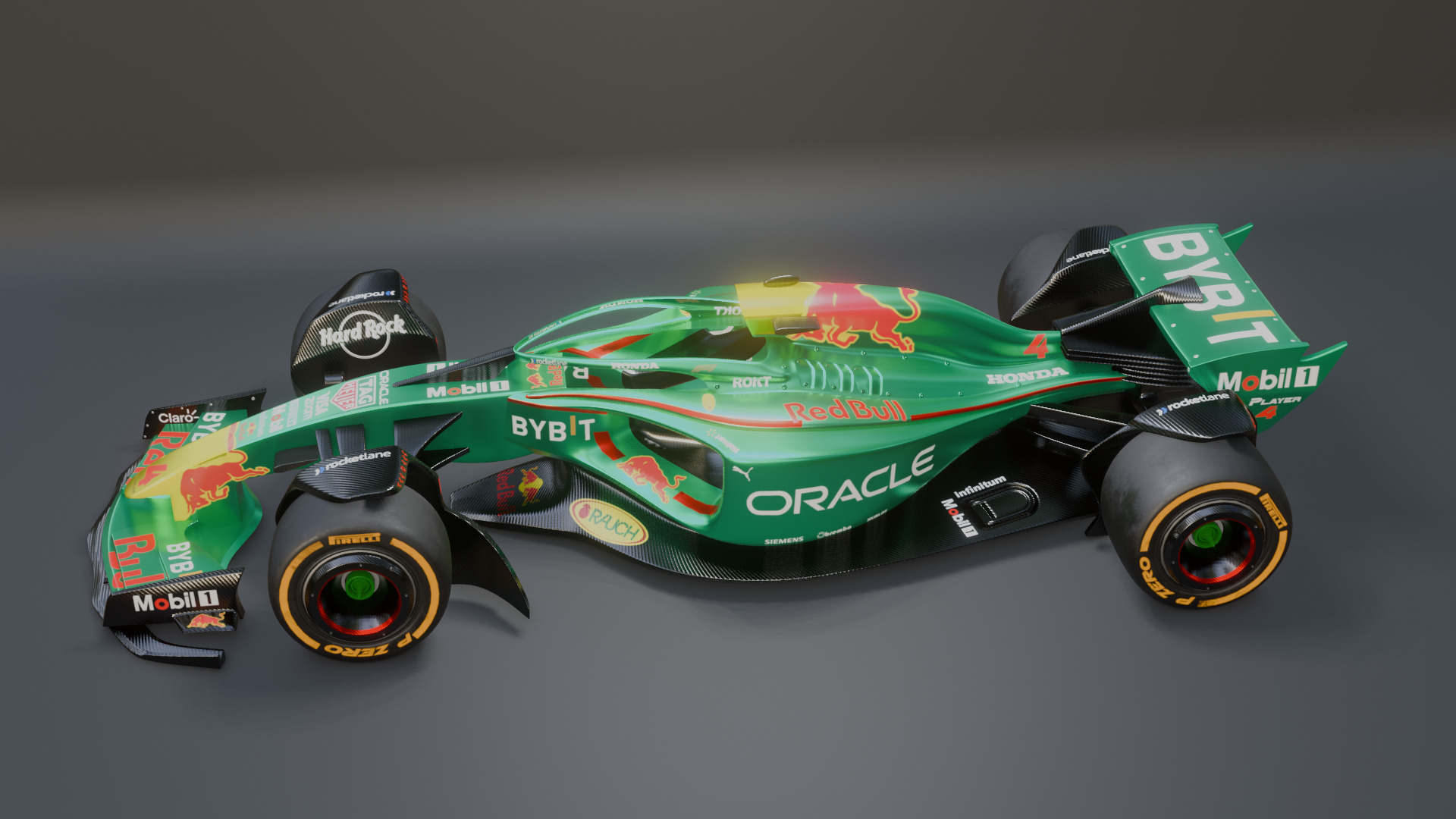 Formula 1 Car - Red Bull Green Concept 3D model_62