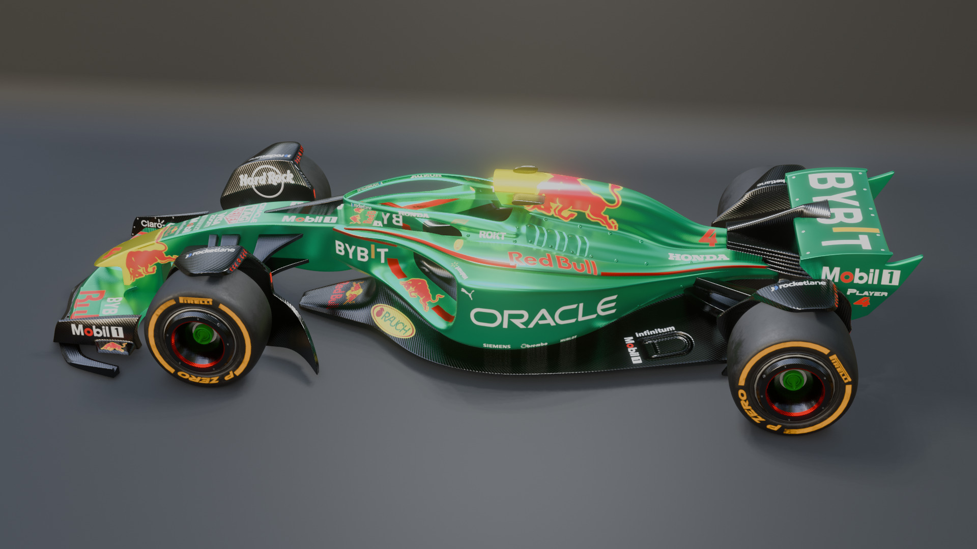 Formula 1 Car - Red Bull Green Concept 3D model_79