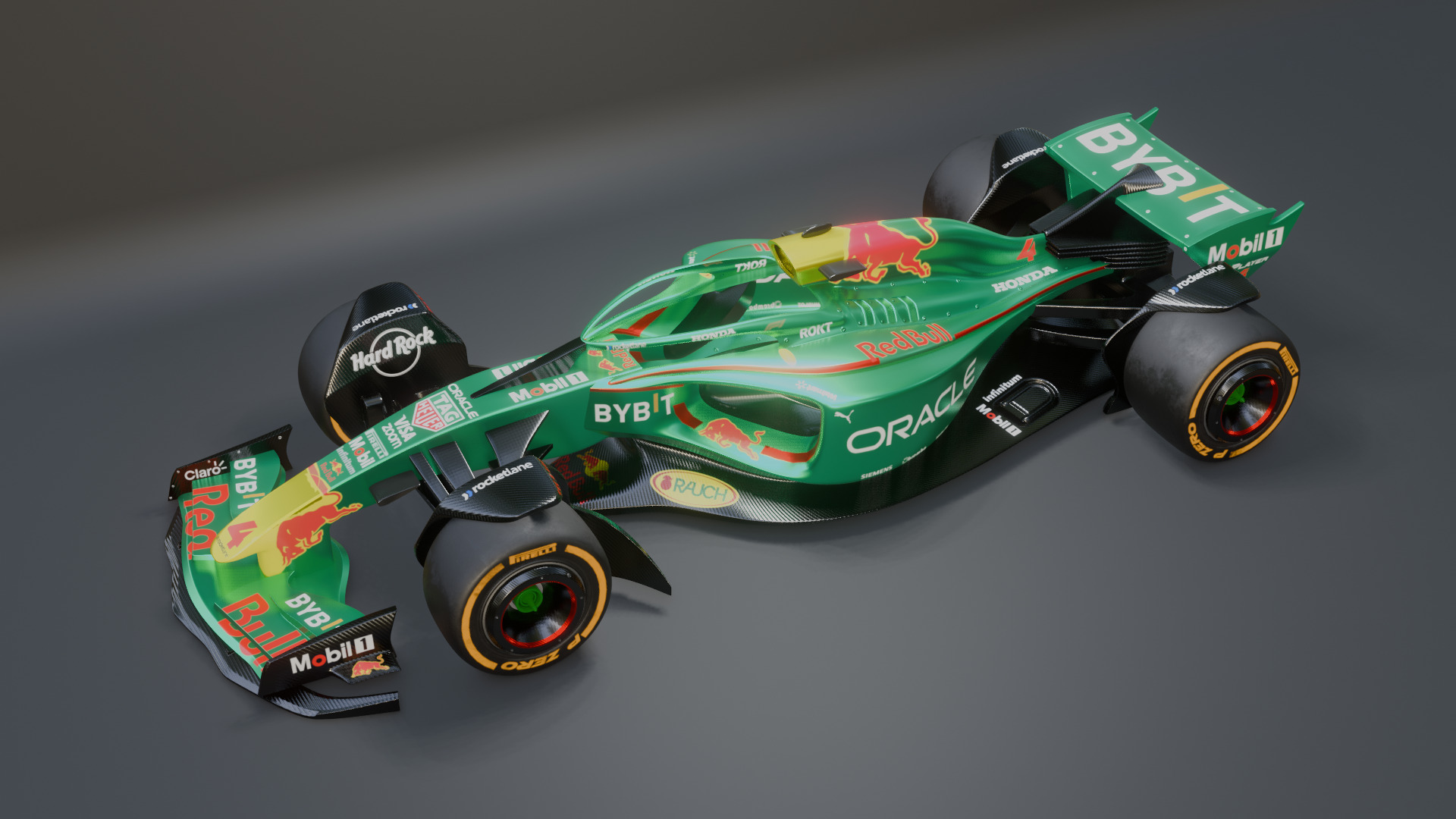 Formula 1 Car - Red Bull Green Concept 3D model_47