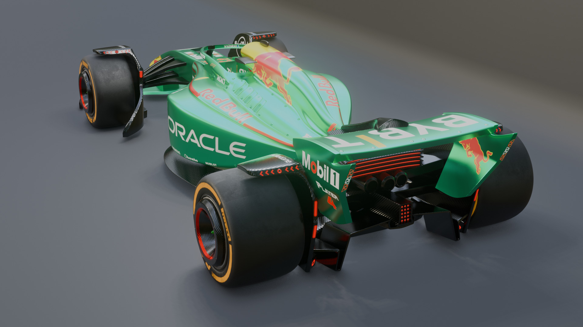 Formula 1 Car - Red Bull Green Concept 3D model_64