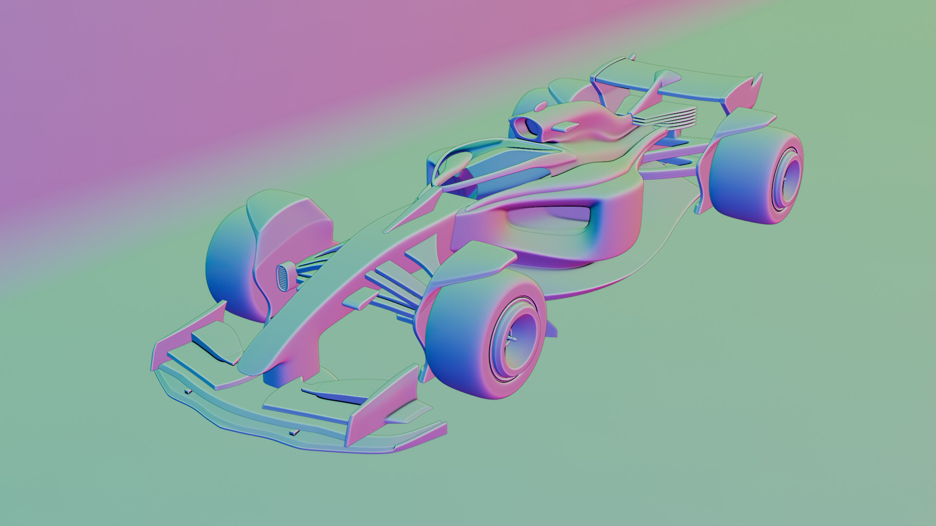 Formula 1 Car - Red Bull Green Concept 3D model_31