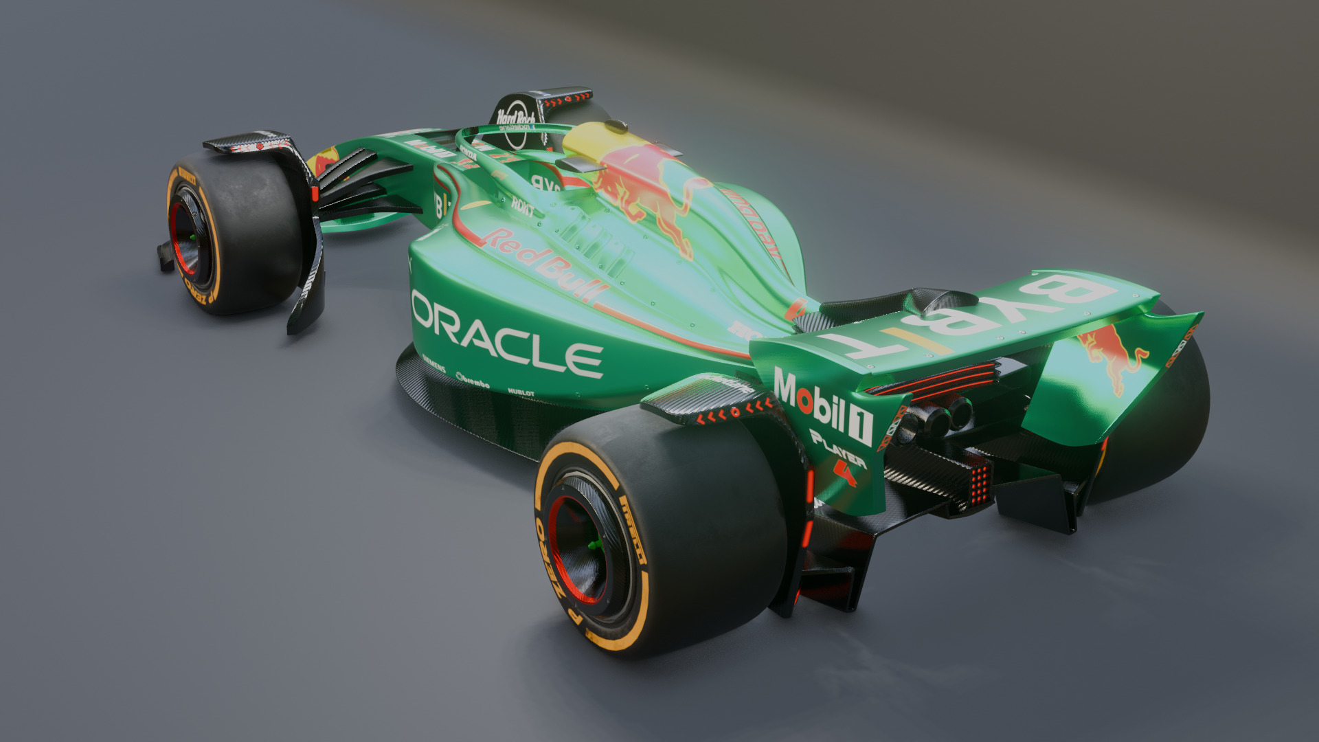 Formula 1 Car - Red Bull Green Concept 3D model_69