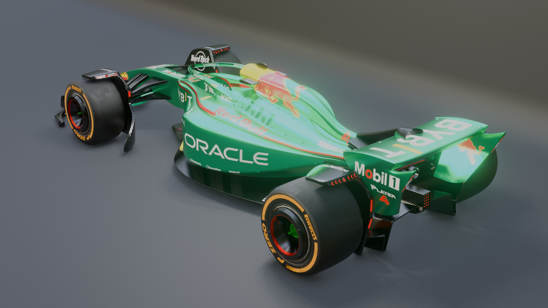Formula 1 Car - Red Bull Green Concept 3D model_58