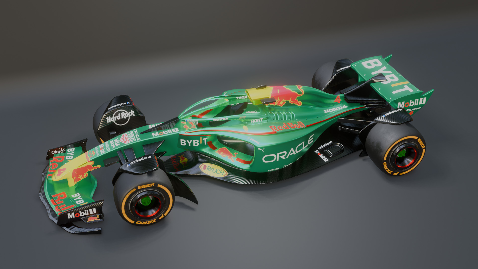 Formula 1 Car - Red Bull Green Concept 3D model_57