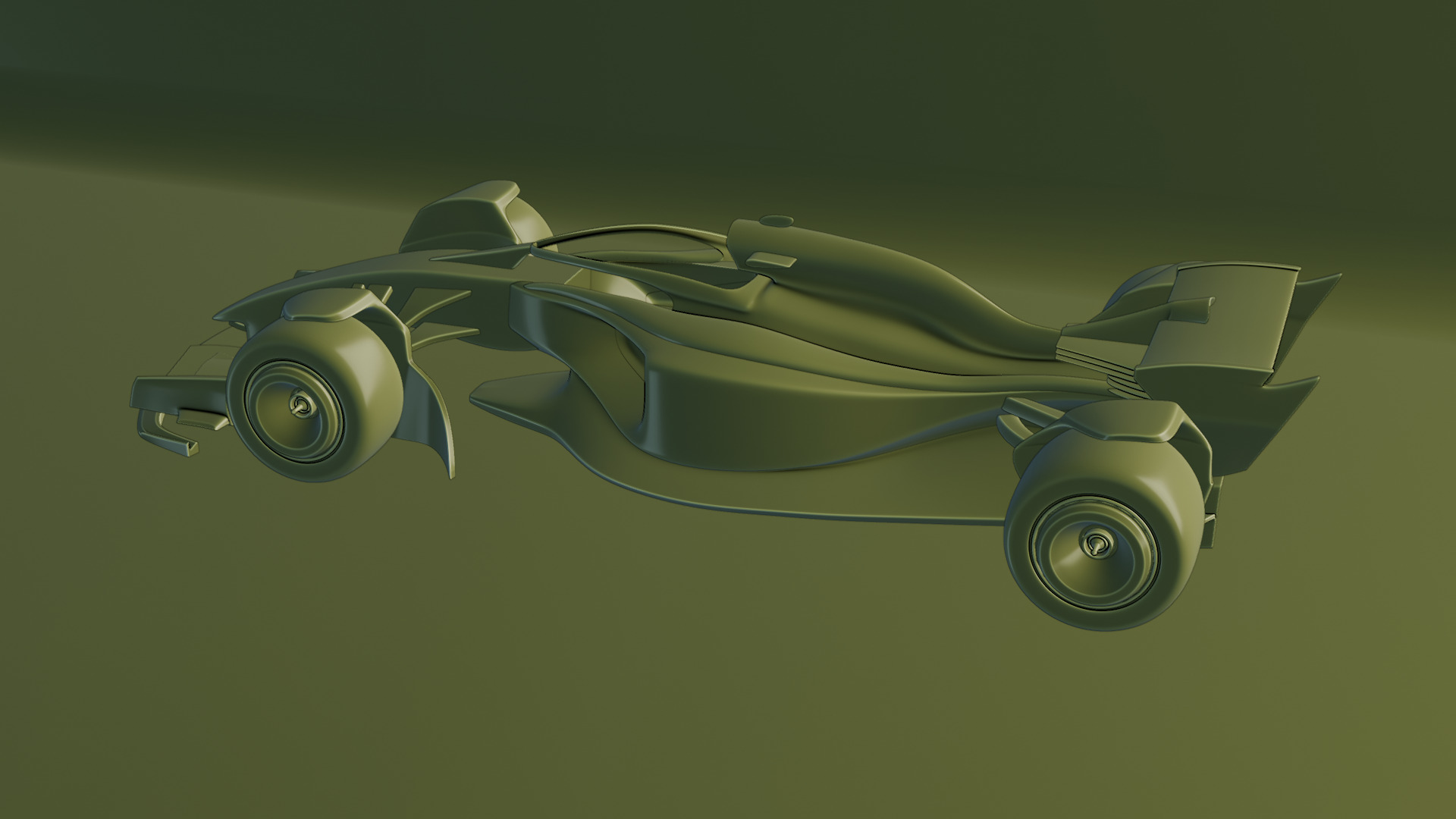 Formula 1 Car - Red Bull Green Concept 3D model_43