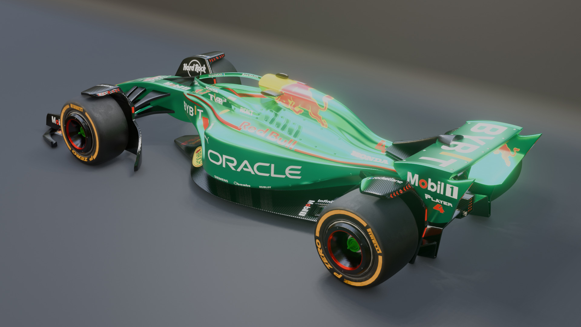 Formula 1 Car - Red Bull Green Concept 3D model_74