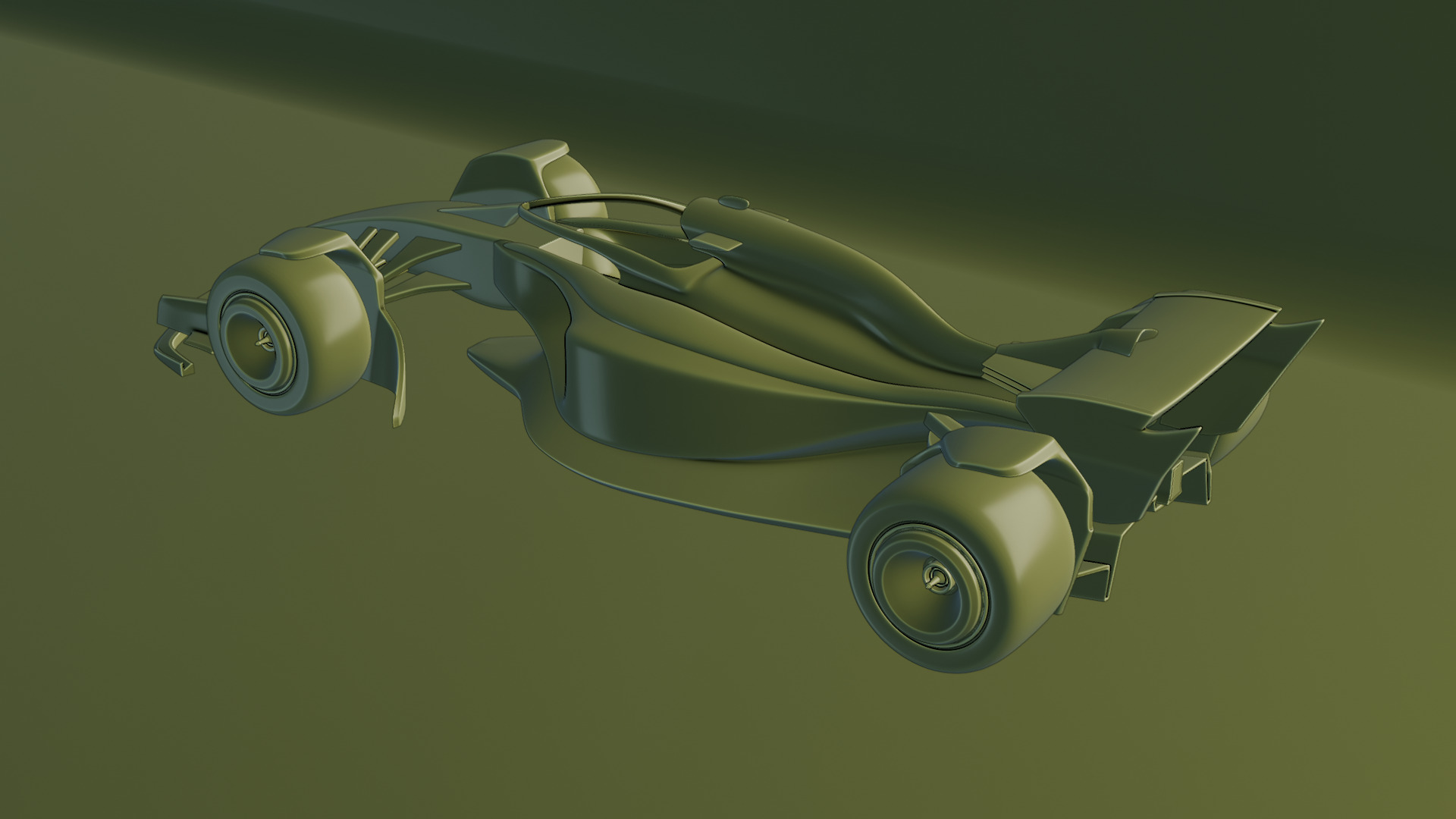 Formula 1 Car - Red Bull Green Concept 3D model_41