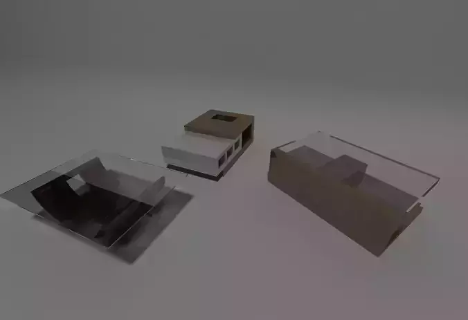 tables coffee table and two other pieces of furniture Free low-poly 3D model