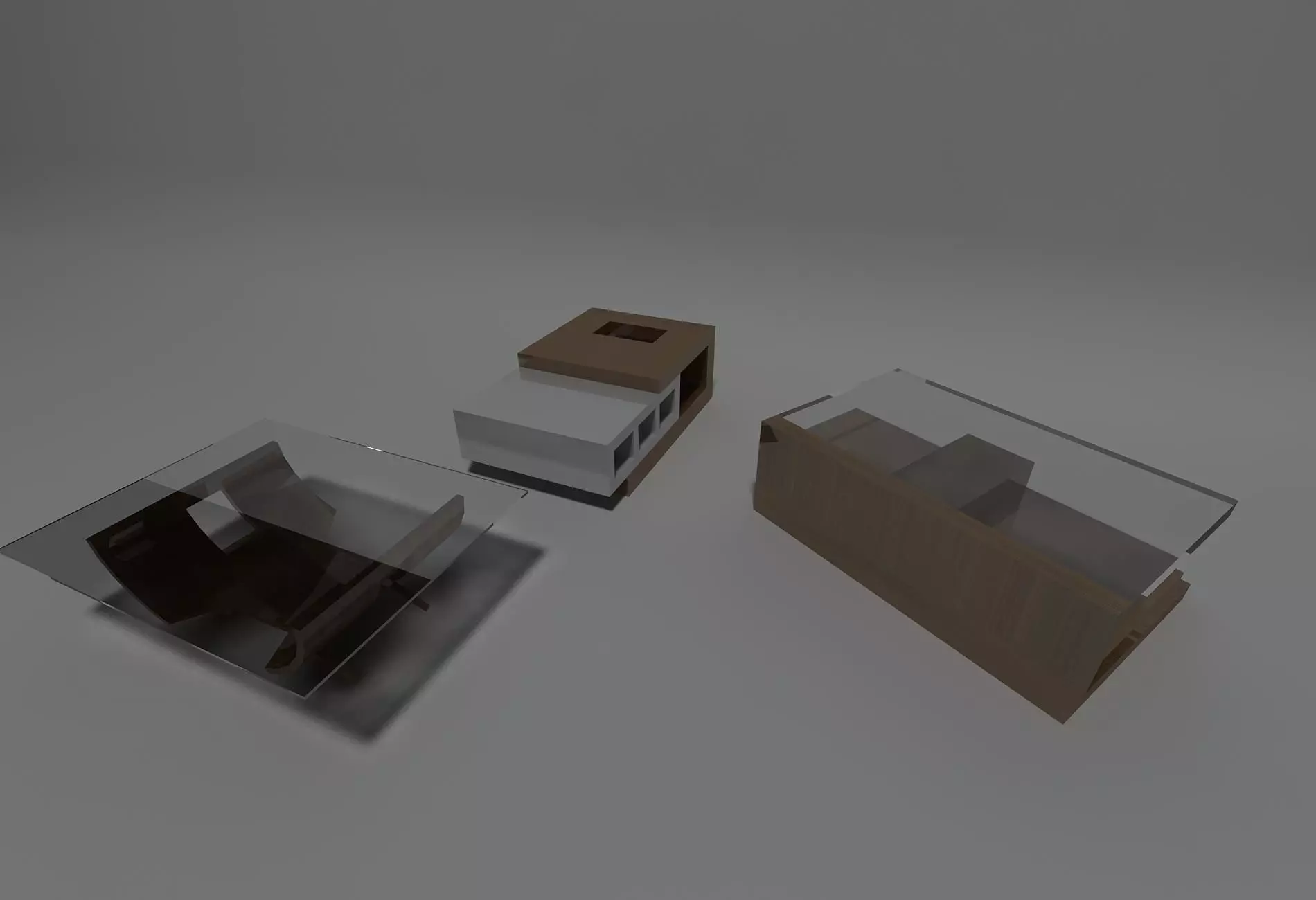 tables coffee table and two other pieces of furniture Free low-poly 3D model_0