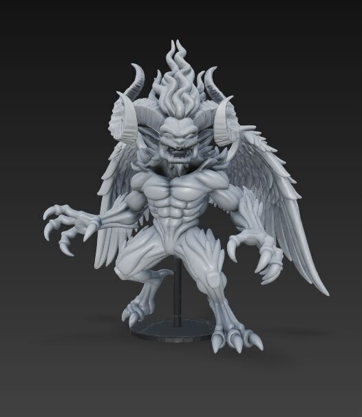 Flame-Headed Dreadlord   Mythical Demon King 3D Print Model 3D model_23