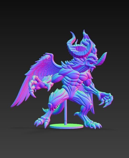 Flame-Headed Dreadlord   Mythical Demon King 3D Print Model 3D model_1