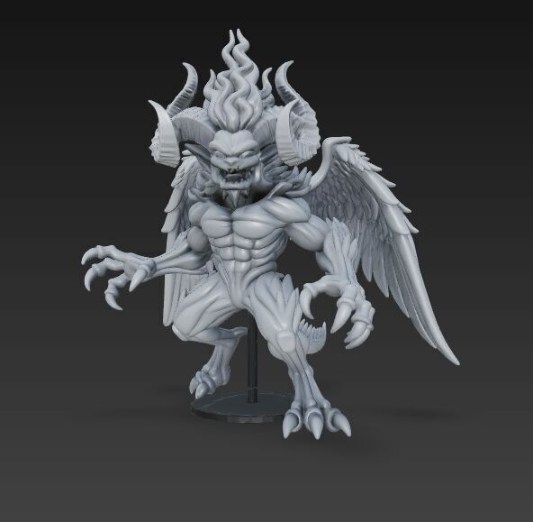 Flame-Headed Dreadlord   Mythical Demon King 3D Print Model 3D model_21