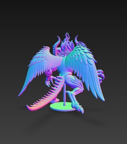 Flame-Headed Dreadlord   Mythical Demon King 3D Print Model 3D model_4
