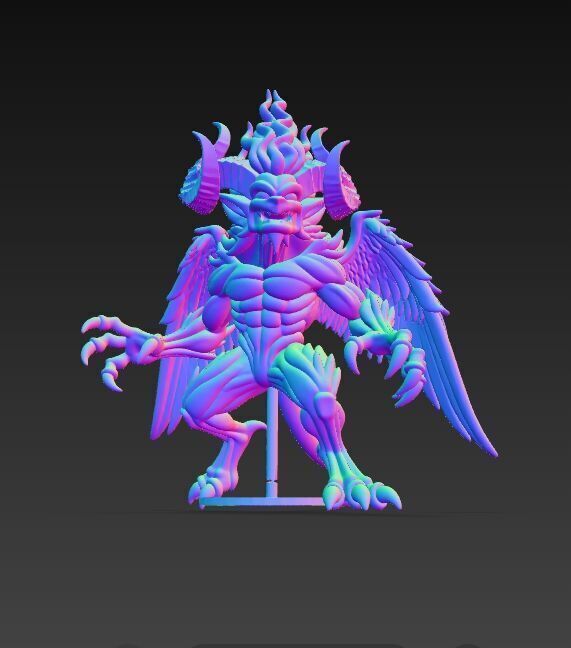 Flame-Headed Dreadlord   Mythical Demon King 3D Print Model 3D model_8