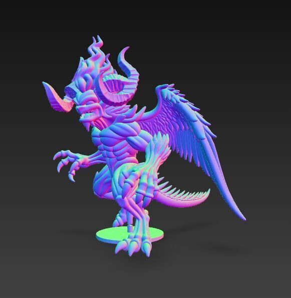 Flame-Headed Dreadlord   Mythical Demon King 3D Print Model 3D model_7