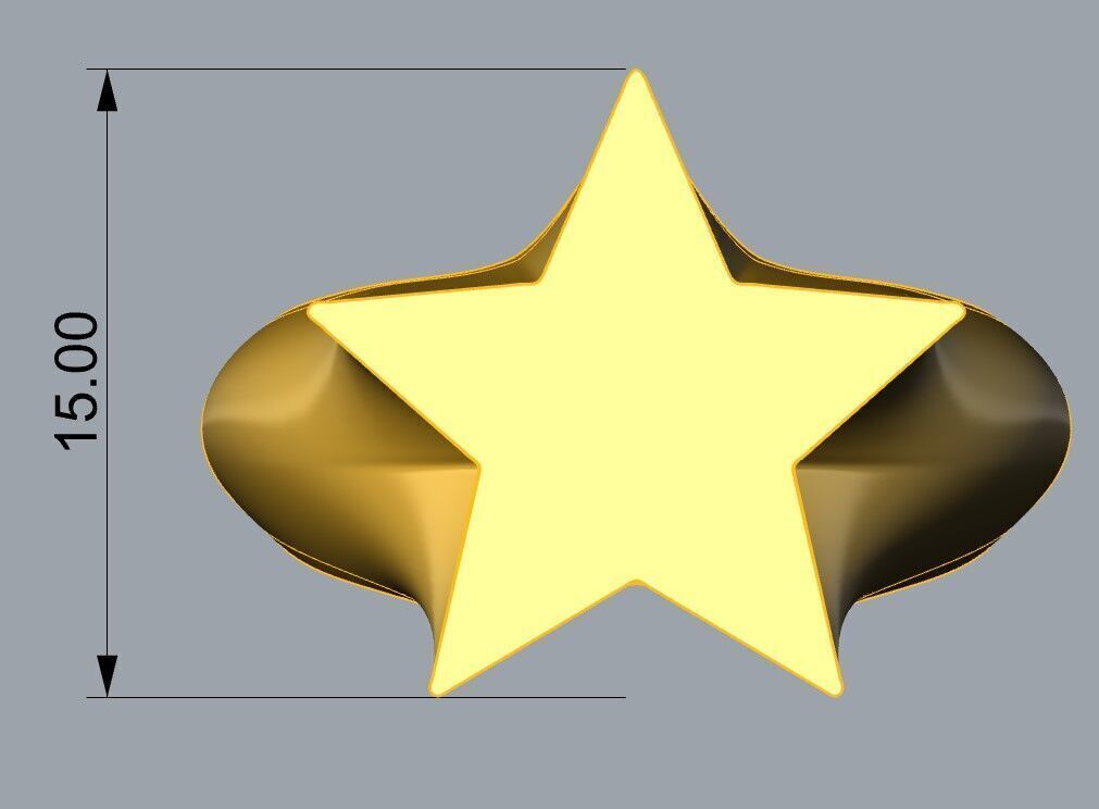 Star Ring 3D print model_3