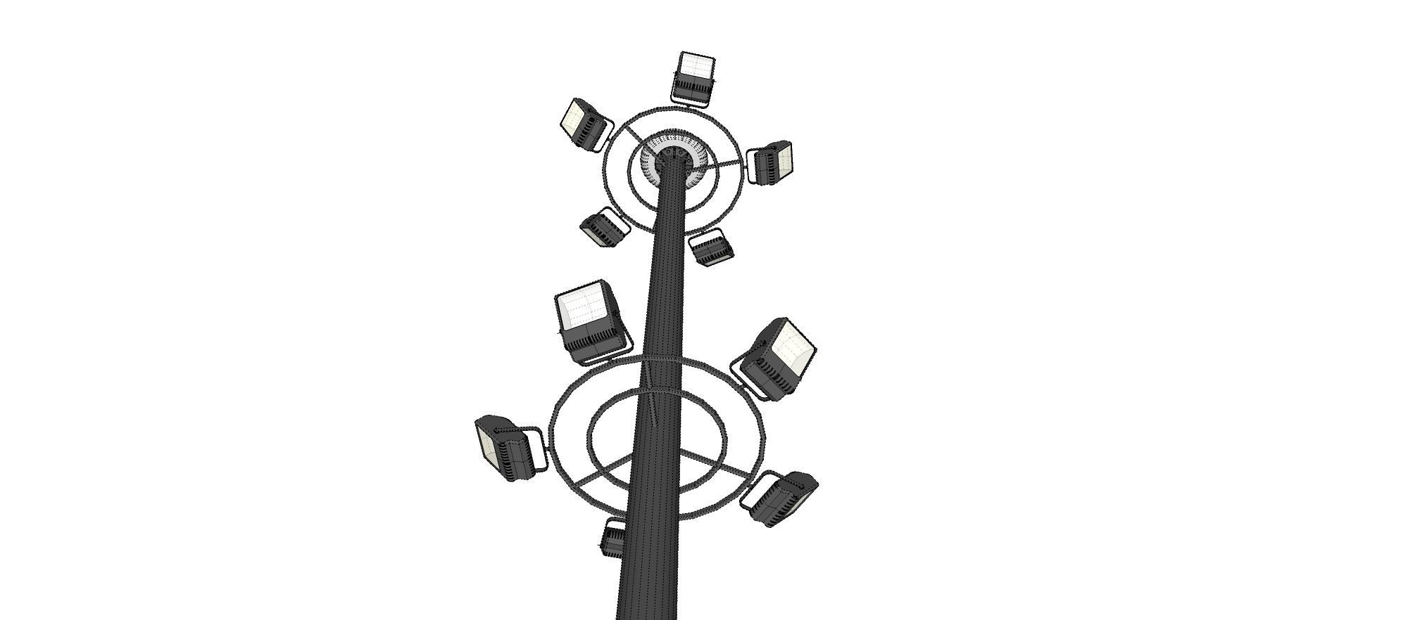 floodlight 2 four street light poles 3D model_28