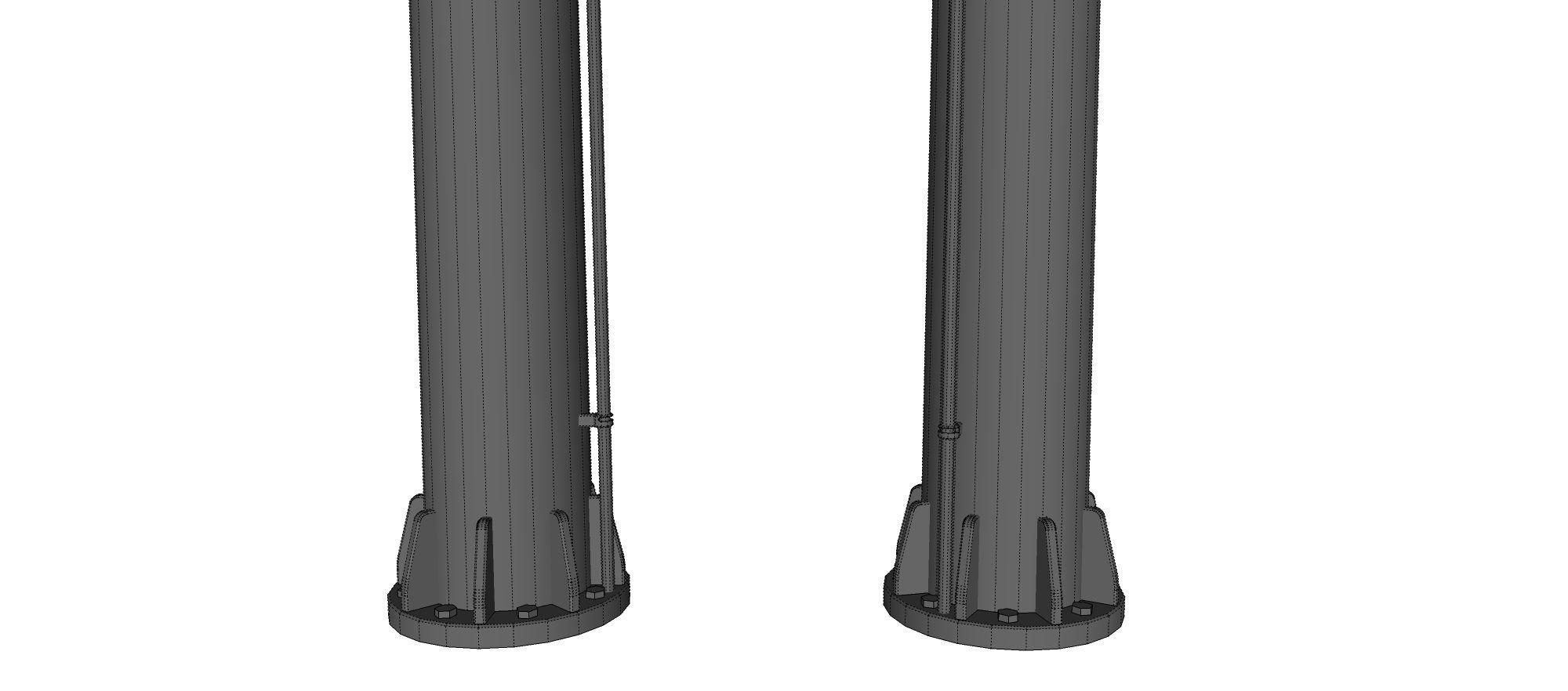floodlight 2 four street light poles 3D model_26