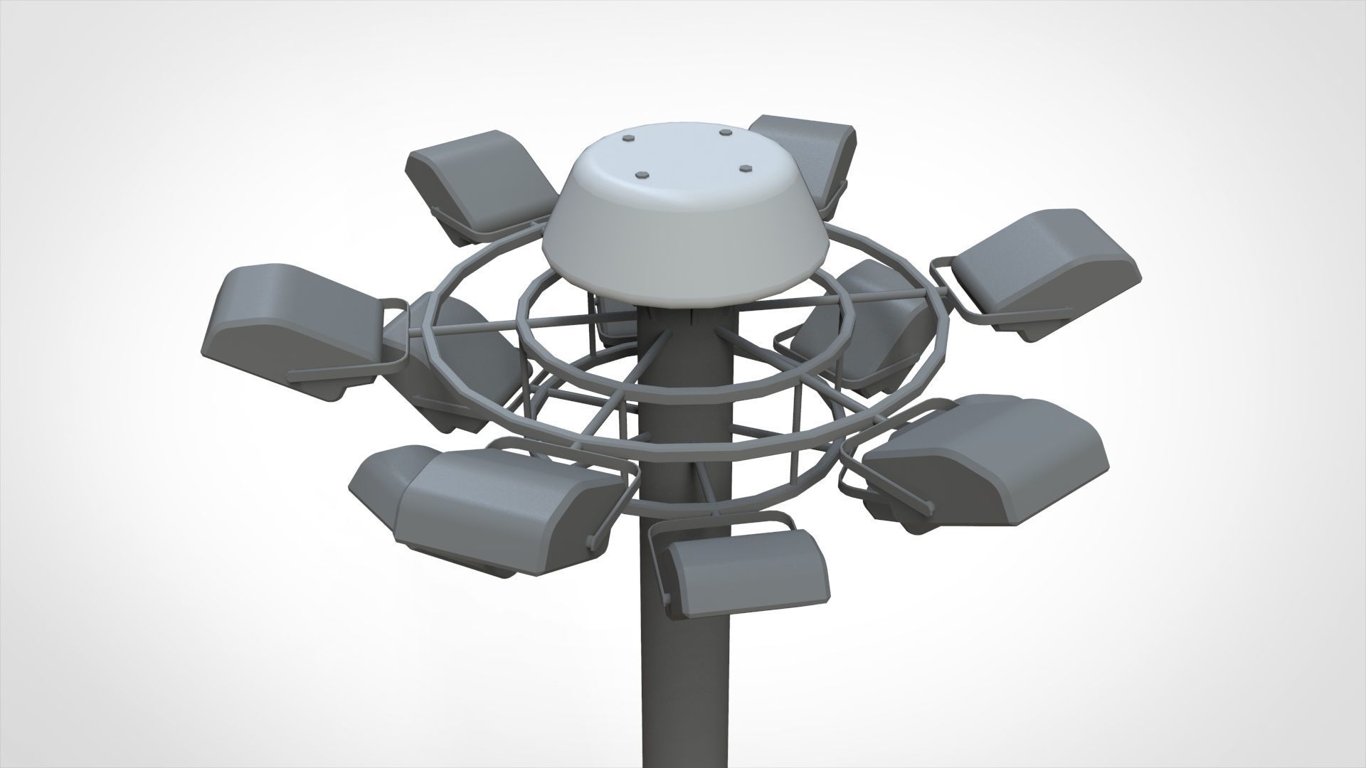 floodlight 2 four street light poles 3D model_15