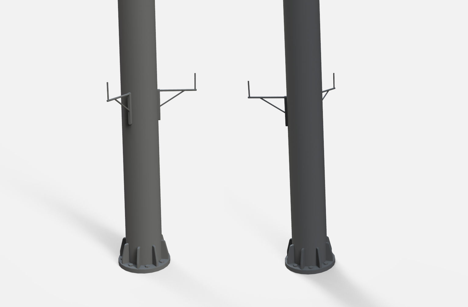 floodlight 2 four street light poles 3D model_22