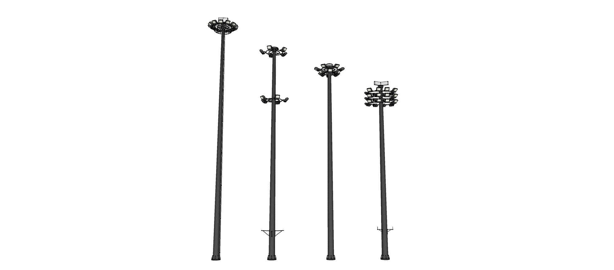 floodlight 2 four street light poles 3D model_23