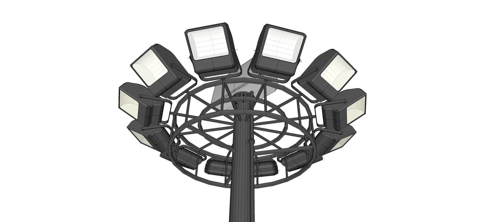 floodlight 2 four street light poles 3D model_24